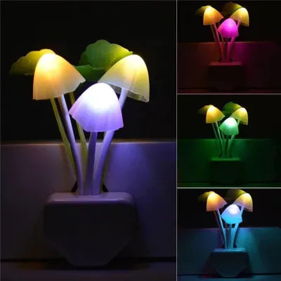 Dream Mushroom Night Lights – LED Color Lamp with Auto Dusk to Dawn Sensor for Kids Bedroom, Living Room